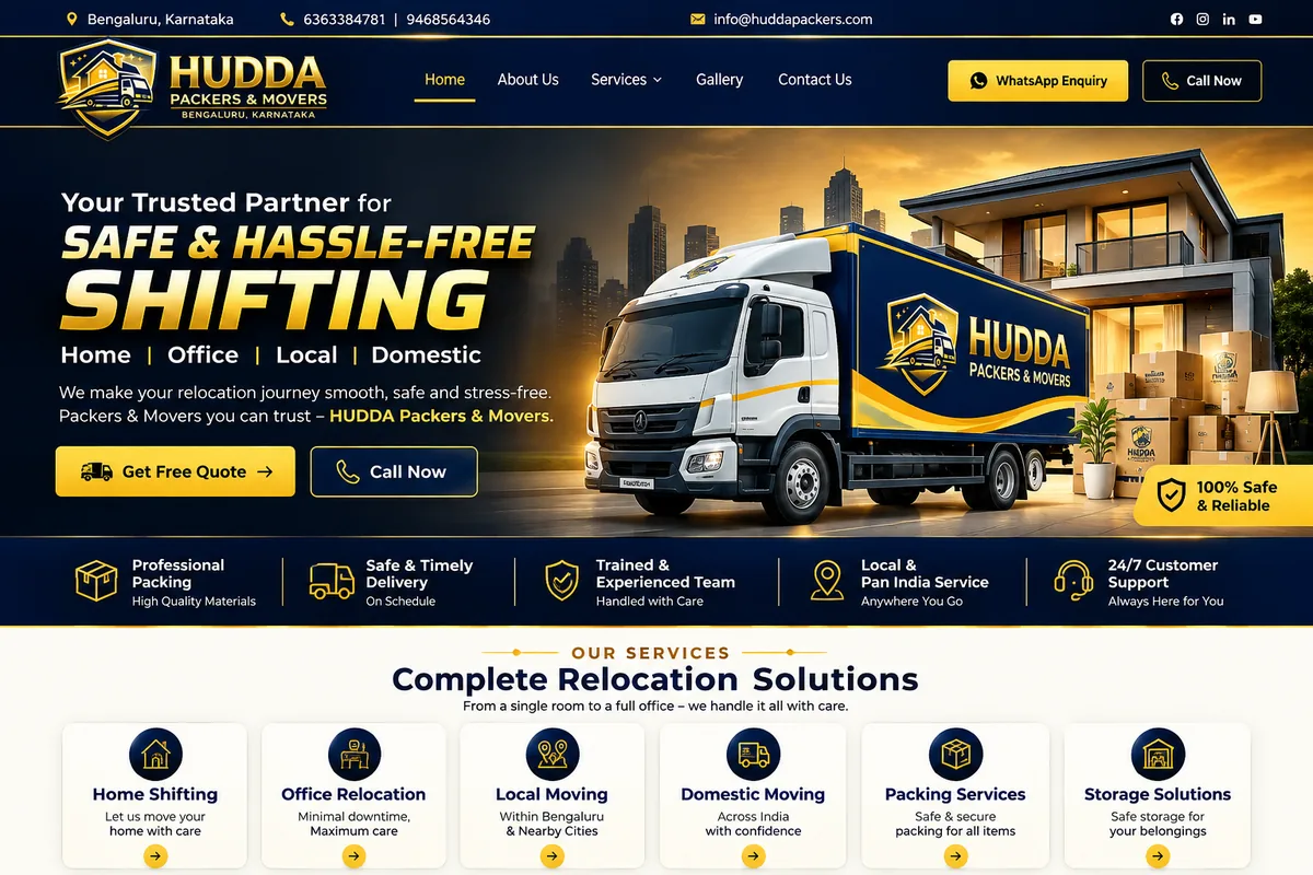 Hudda Packers & Movers premium moving service